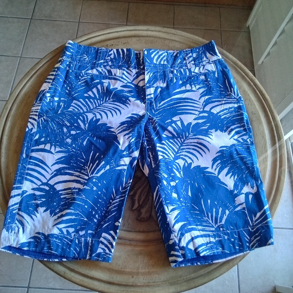 Old Navy Short, Mid Rise Size 10 Color Blue and white